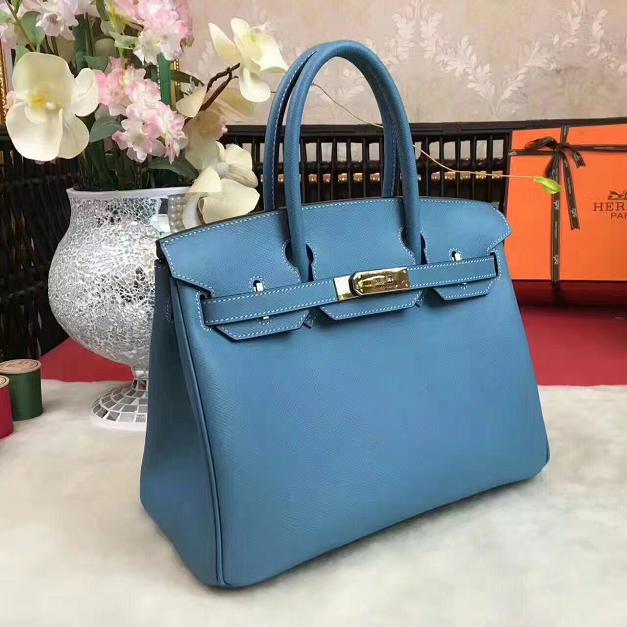 Hermes original epsom leather birkin 30 bag H30 blue