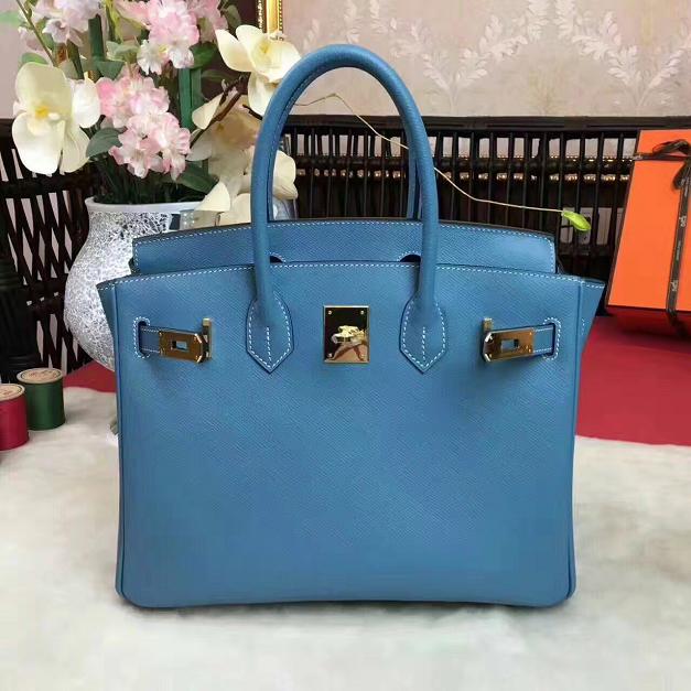 Hermes original epsom leather birkin 30 bag H30 blue