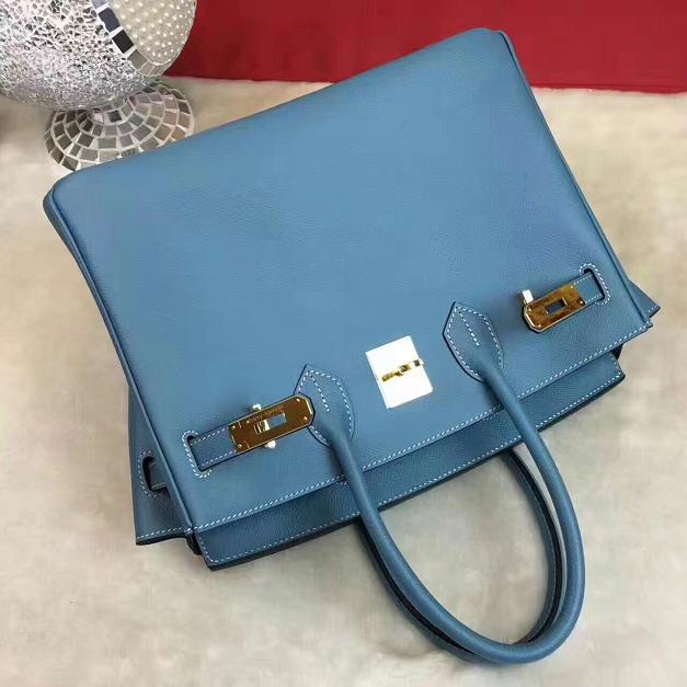 Hermes original epsom leather birkin 30 bag H30 blue