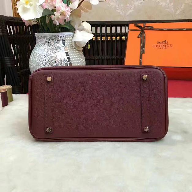 Hermes original epsom leather birkin 30 bag H30 burgundy