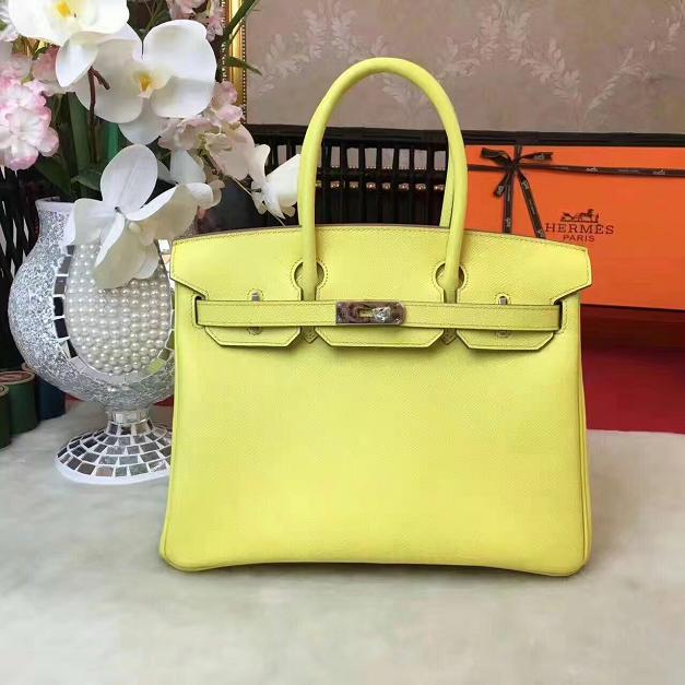 Hermes original epsom leather birkin 30 bag H30 lemon yellow