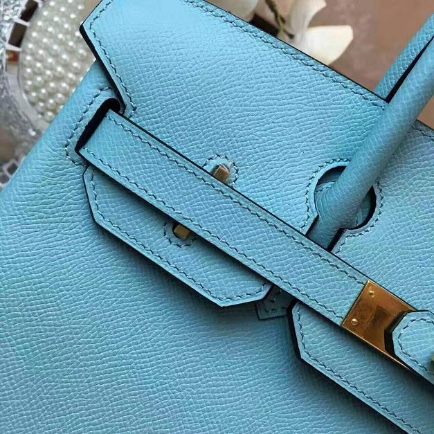 Hermes original epsom leather birkin 30 bag H30 skyblue 