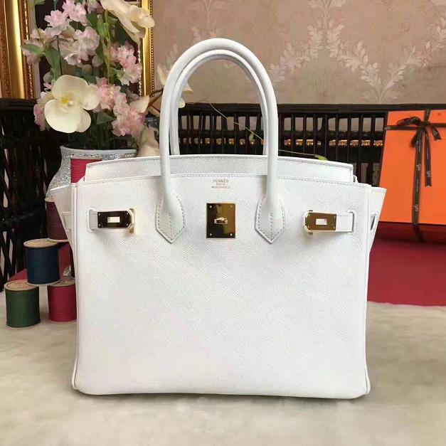 Hermes original epsom leather birkin 30 bag H30 white