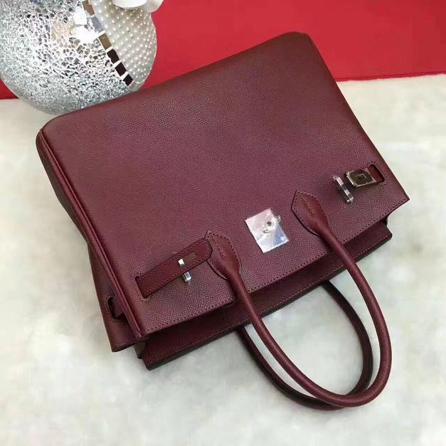 Hermes original epsom leather birkin 35 bag H35-3 burgundy