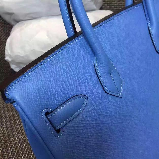 Hermes original epsom leather birkin 35 bag H35-3 sky blue