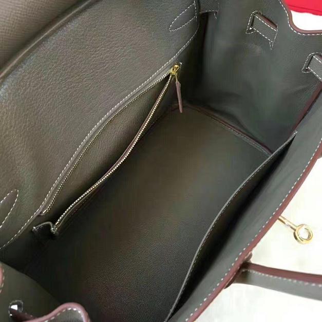 Hermes original epsom leather birkin 35 bag H35-3 gray