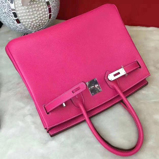 Hermes original epsom leather birkin 35 bag H35-3 rose red