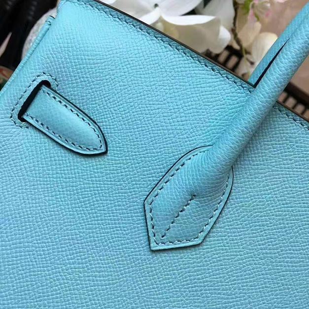 Hermes original epsom leather birkin 35 bag H35-3 light blue 