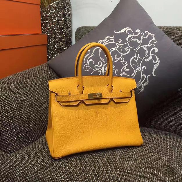 Hermes original epsom leather birkin 35 bag H35-3 yellow