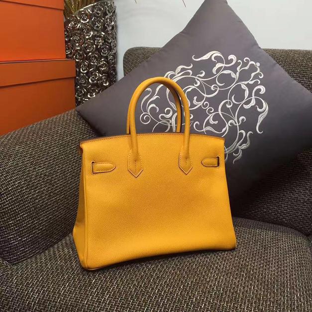 Hermes original epsom leather birkin 35 bag H35-3 yellow