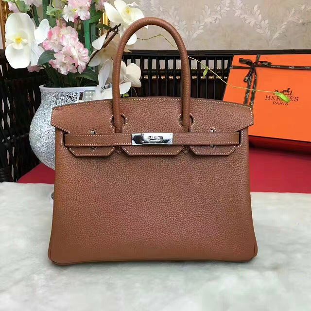 Hermes original togo leather birkin 35 bag H35-1 coffee