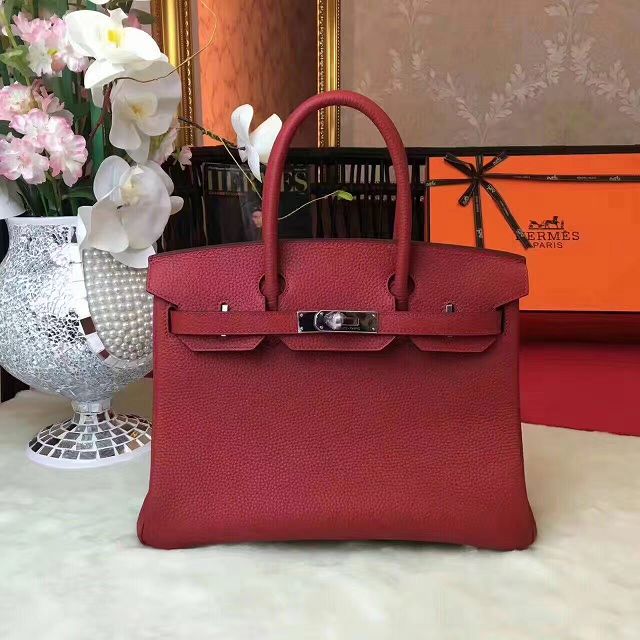 Hermes original togo leather birkin 35 bag H35-1 wine