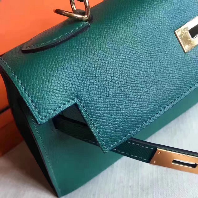 Hermes original epsom leather kelly 28 bag K28-1 olive