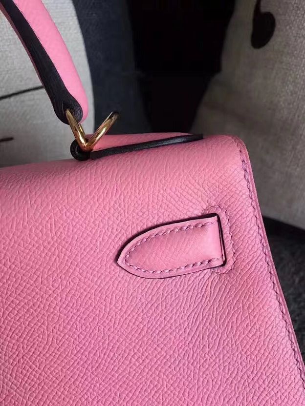 Hermes original epsom leather kelly 25 bag K25-1 pink