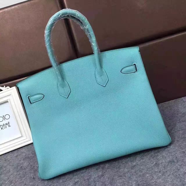 Hermes original togo leather birkin 25 bag H25-1 lake blue