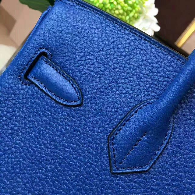 Hermes original togo leather birkin 25 bag H25-1 navy blue