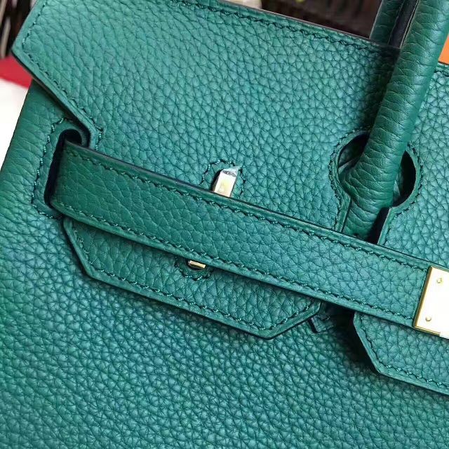 Hermes original togo leather birkin 25 bag H25-1 vert fonce