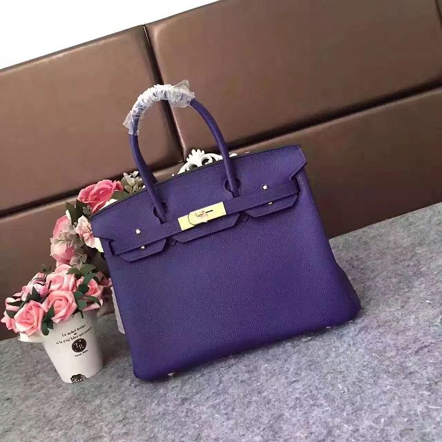 Hermes original togo leather birkin 25 bag H25-1 purple