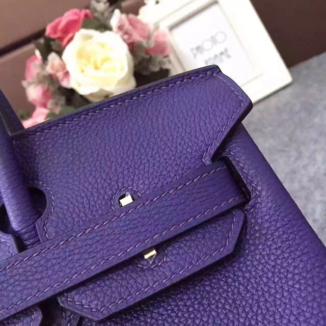 Hermes original togo leather birkin 25 bag H25-1 purple