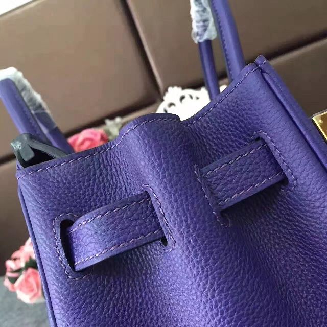 Hermes original togo leather birkin 25 bag H25-1 purple