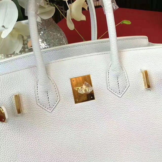 Hermes original togo leather birkin 25 bag H25-1 white