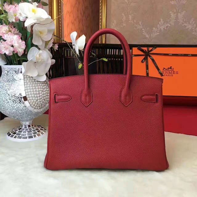 Hermes original togo leather birkin 25 bag H25-1 wine