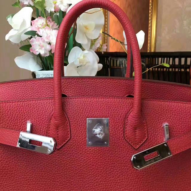 Hermes original togo leather birkin 25 bag H25-1 wine