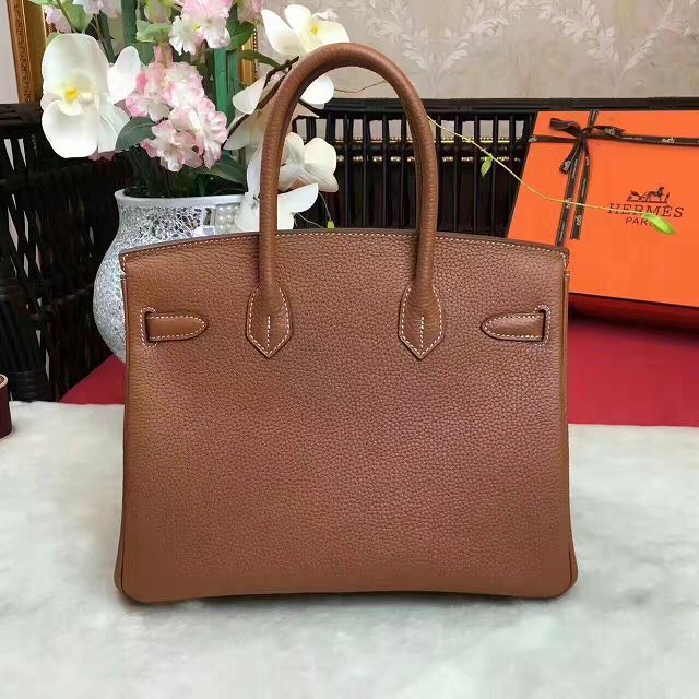 Hermes original togo leather birkin 30 bag H30-1 coffee