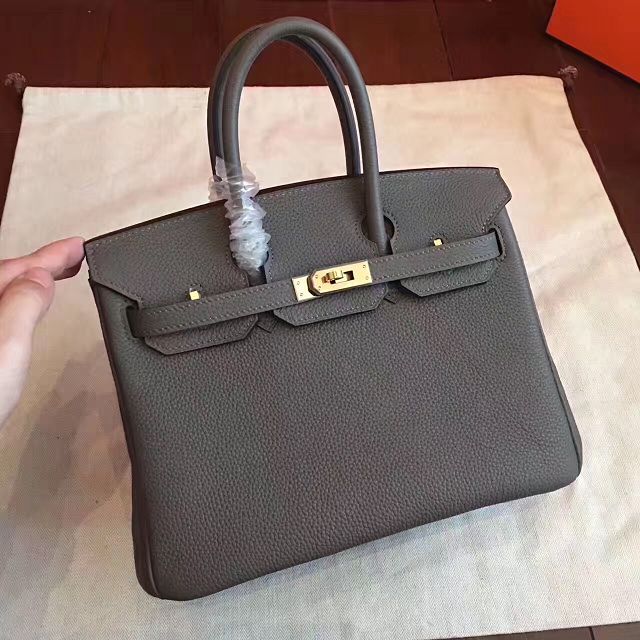 Hermes original togo leather birkin 30 bag H30-1 dark gray