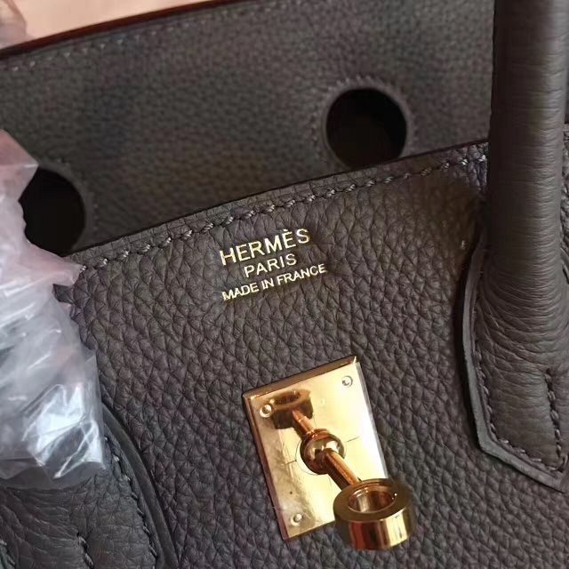 Hermes original togo leather birkin 30 bag H30-1 dark gray