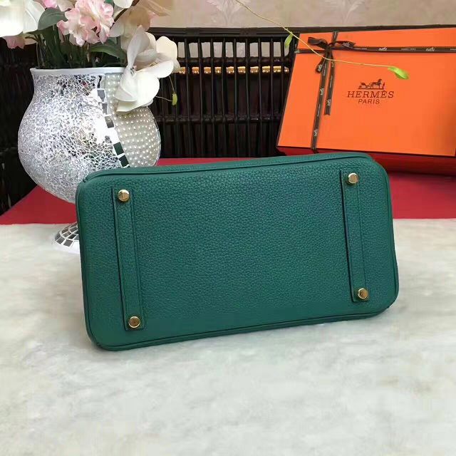 Hermes original togo leather birkin 30 bag H30-1 vert fonce