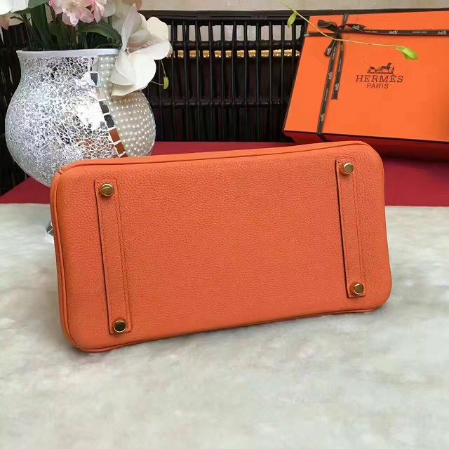 Hermes original togo leather birkin 30 bag H30-1 orange