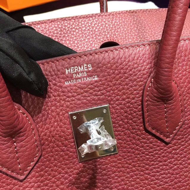 Hermes top togo leather birkin 30 bag H30-2 burgundy
