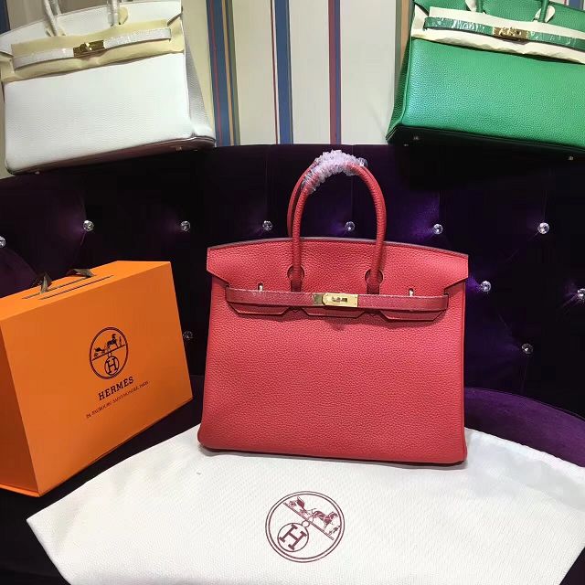 Hermes top togo leather birkin 30 bag H30-2 red