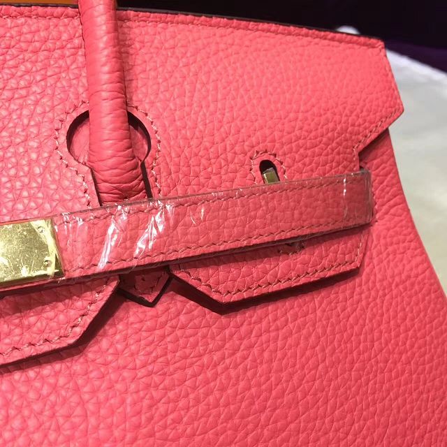 Hermes top togo leather birkin 30 bag H30-2 watermelon red