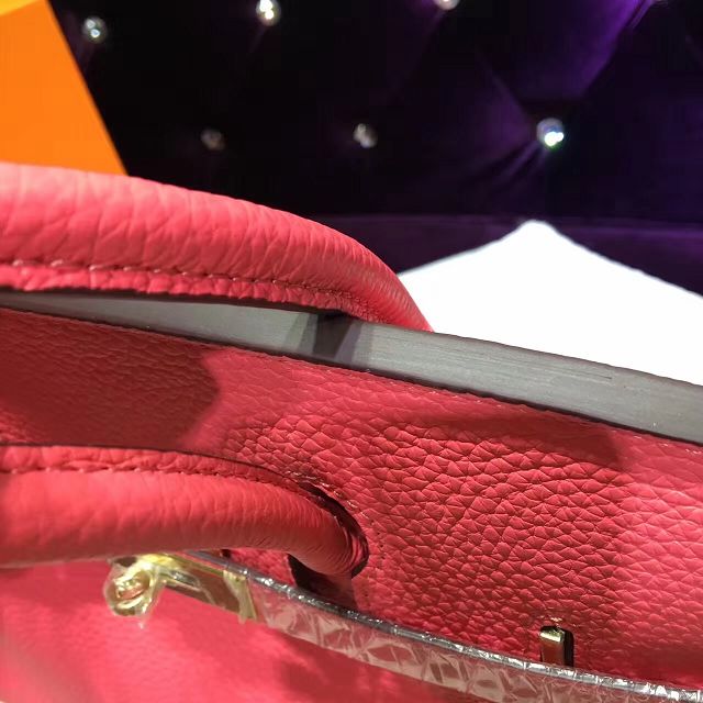 Hermes top togo leather birkin 30 bag H30-2 watermelon red