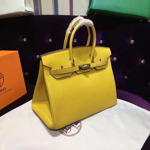 Hermes top togo leather birkin 30 bag H30-2 yellow