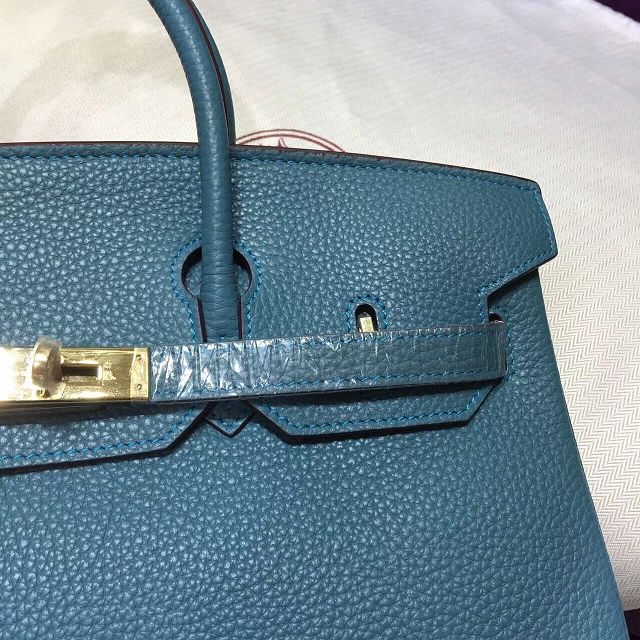 Hermes top togo leather birkin 35 bag H35-2 blue