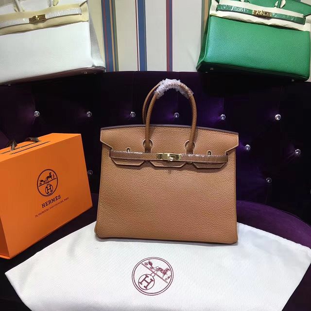 Hermes top togo leather birkin 35 bag H35-2 coffee