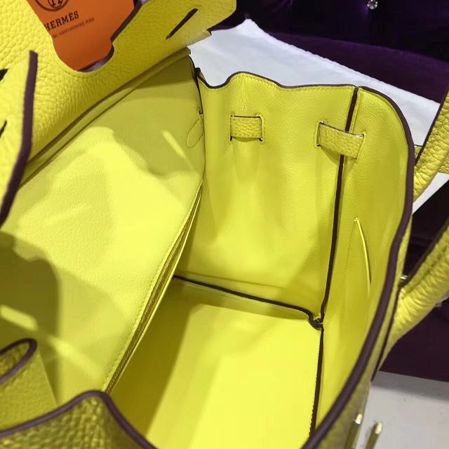 Hermes top togo leather birkin 35 bag H35-2 lemon yellow