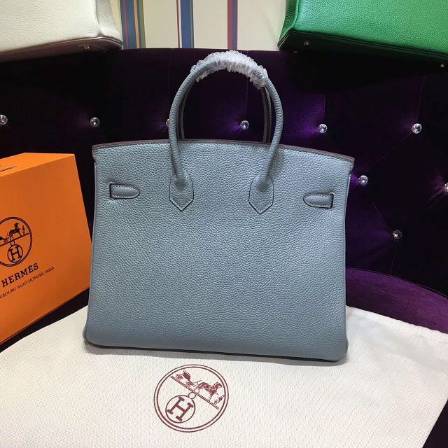 Hermes top togo leather birkin 35 bag H35-2 light blue