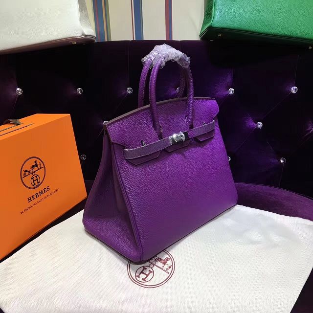 Hermes top togo leather birkin 35 bag H35-2 purple
