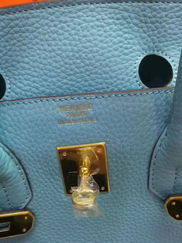 Hermes top togo leather birkin 35 bag H35-2 sky blue