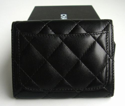 CC original lambskin classic small flap wallet A84401 black