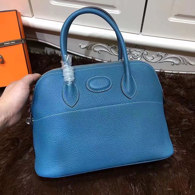 Hermes calfskin medium bolide 31 bag B31 lake blue