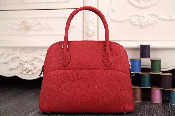 Hermes calfskin medium bolide 31 bag B31 red