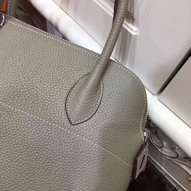 Hermes calfskin small bolide 27 bag B27 gray