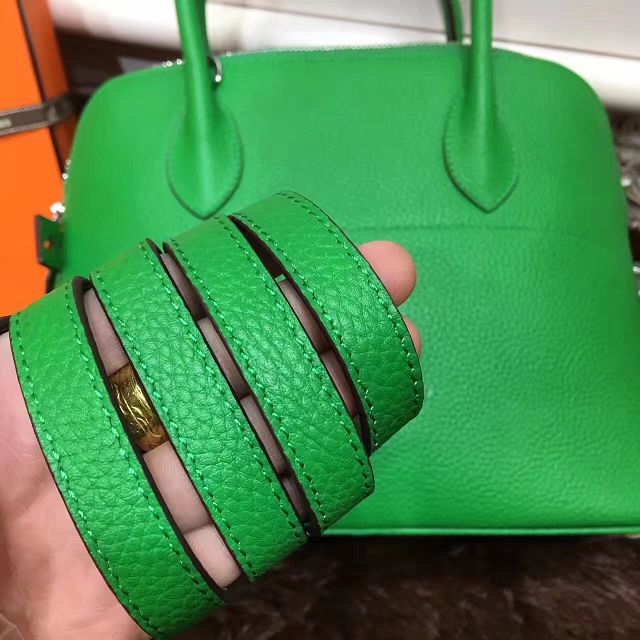 Hermes calfskin small bolide 27 bag B27 green