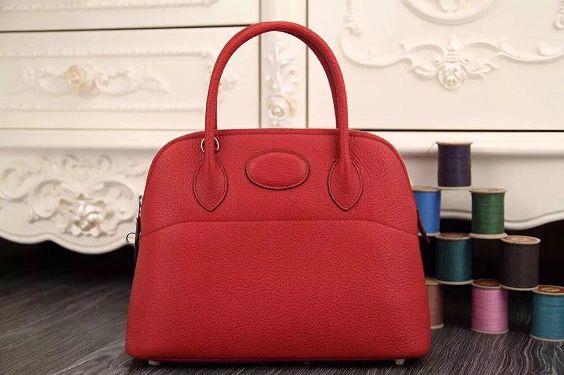 Hermes calfskin small bolide 27 bag B27 red