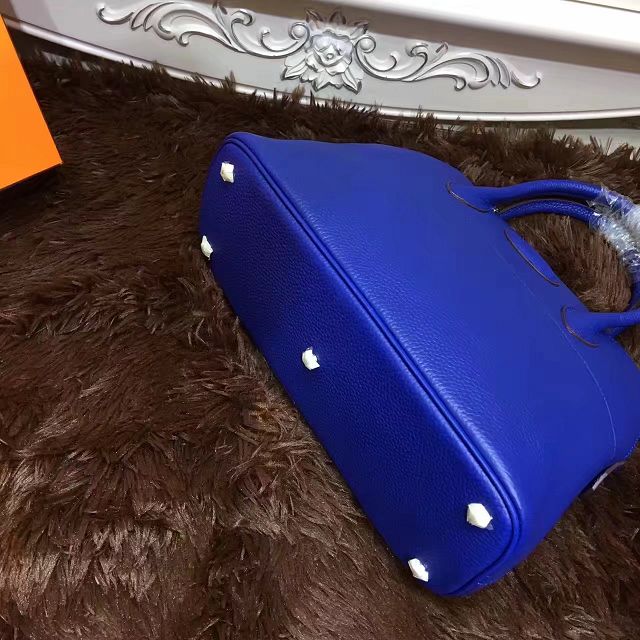 Hermes calfskin small bolide 27 bag B27 royal blue